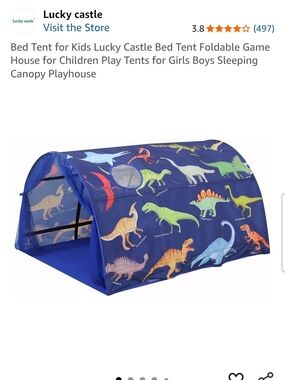 Lucky Brand Blue Dinosaur Play Tunnel Tent with Multicolor Dino Prints
